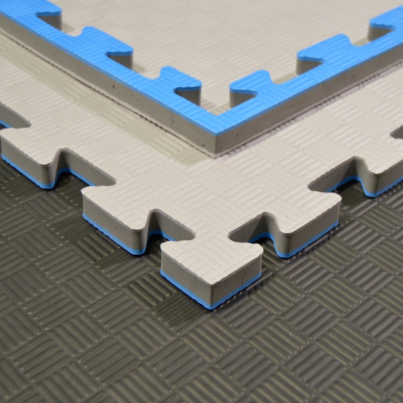 Kampfsportmatten grau-blau 100x100x 2cm