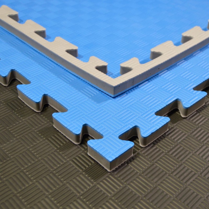 Kampfsportmatten grau-blau 100x100x 2cm