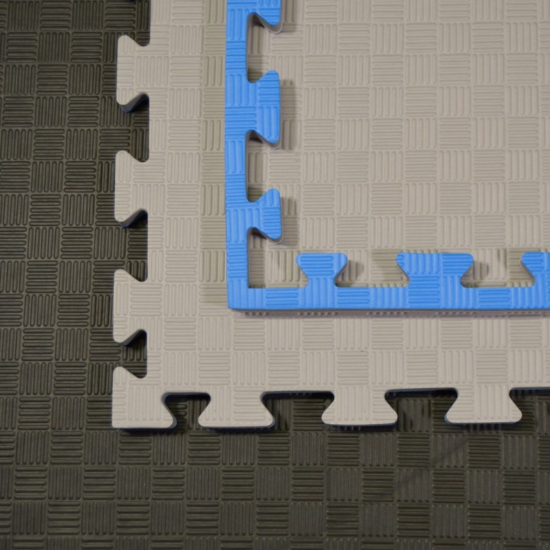 Kampfsportmatten grau-blau 100x100x 2cm