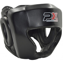 PX Kopfschutz Kunstleder schwarz noch altes Logo - Einzelstück