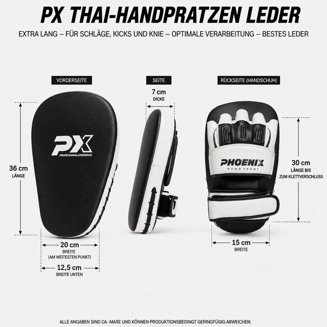 PX Pratze Leder Paar schwarz-weiss