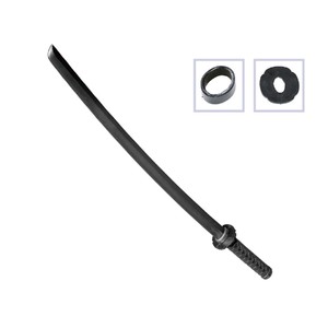 Bokken-Katana schwarz aus TPR-Kunststoff 100 cm