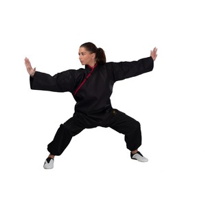 Kung Fu Jacke mit roten Applikationen