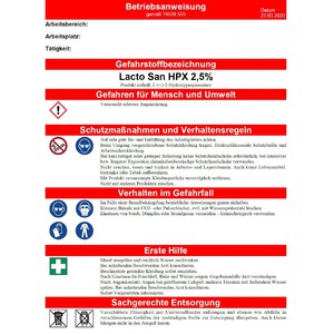 Desinfektionsmittel Lacto San HPX 2,5% Kanister 10 L |unbedingt Anwendungshinweise lesen