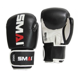 SMAI PU Boxhandschuhe, schwarz-weiß