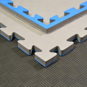 Kampfsportmatten grau-blau 100x100x 2cm