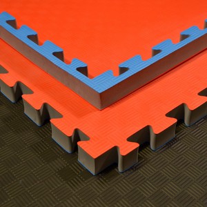 Kampfsportmatten Wendematte rot-blau 100x100x 4cm